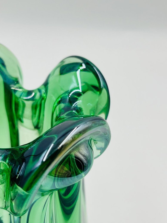 Image 1 of Sculptural vase in blown Bohemian glass attributed to Jan Beránek