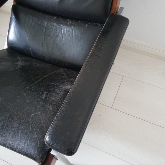 Image 1 of 2 sedie vintage Rob Parrey in pelle/tessuto