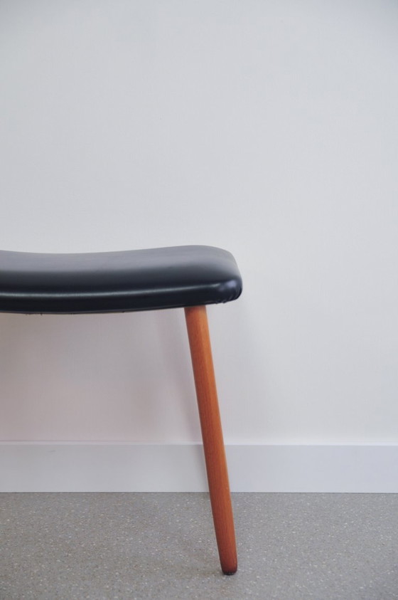 Tabouret Repose-pieds Teck Cuir Brillant – Poufs & repose-pieds, Skai, Wood (photo 2 of 5)