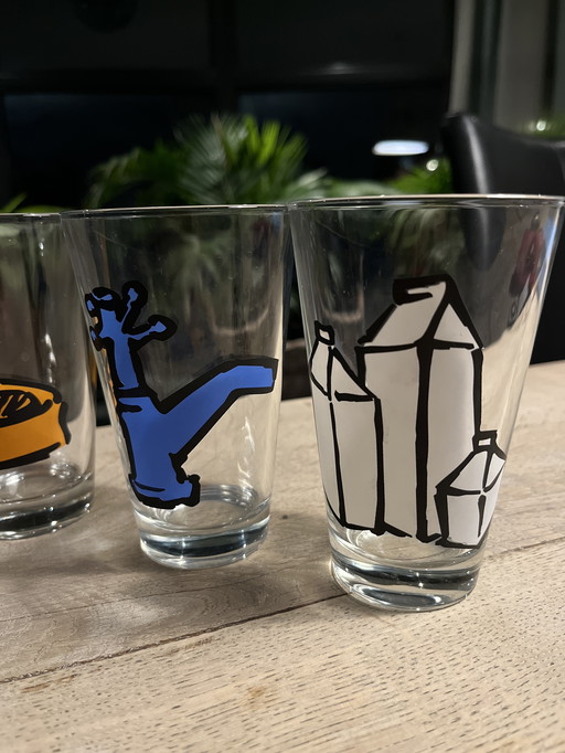 3 x Vasos artísticos para beber Cerve Italia
