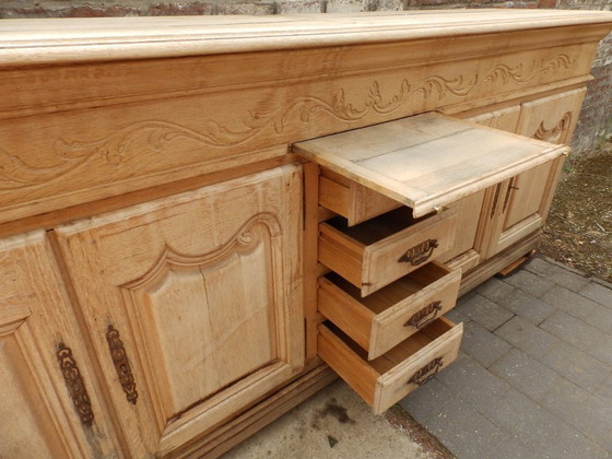 Image 1 of Lange eikenhouten dressoir, meubelmakerkwaliteit