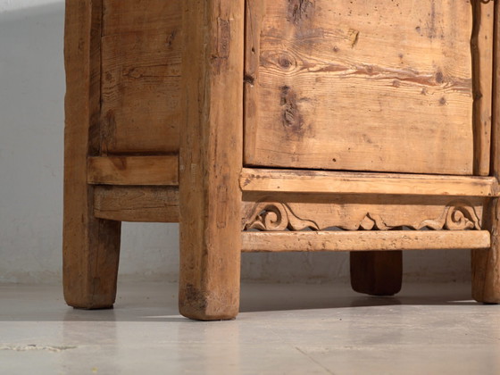 Antique tall sideboard with two doors (c.1920) – High Boards, Wood (photo 13 of 33)