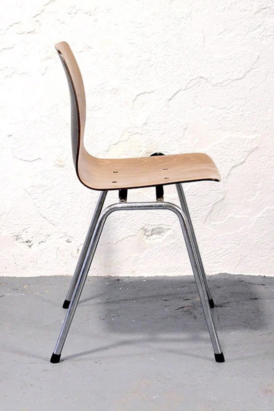Set di 5 sedie scolastiche vintage in compensato – Sedie da pranzo, Metallo, Legno (photo 2 of 6)