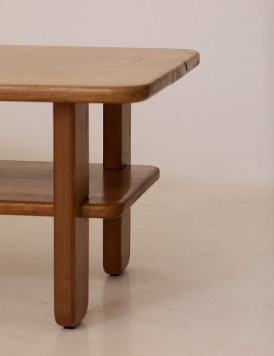 Image 1 of Salontafel van massief iepenhout van Alain Gaubert, vintage, circa 1980