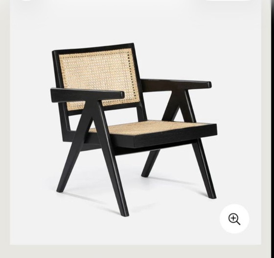 Detjer lounge chair - rattan - wood - black – Side chairs (photo 2 of 5)