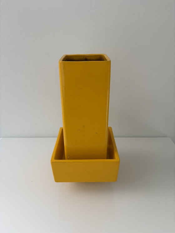 Postmoderne Vazenset Geel Met Groen Dienblad – Decoratieve objecten, Ceramic, Metal (photo 8 of 15)