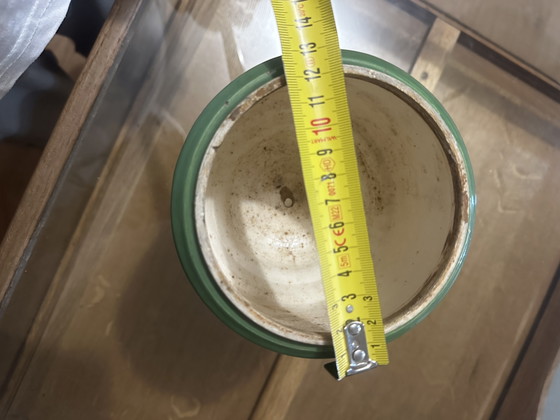 Art Nouveau lamp element in glazed ceramic with vine decoration, France, early 20th century (photo 12 of 13)