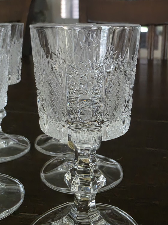 Image 1 of Set of 6 vintage crystal glasses (shot/liqueur) Kristal Zaječar