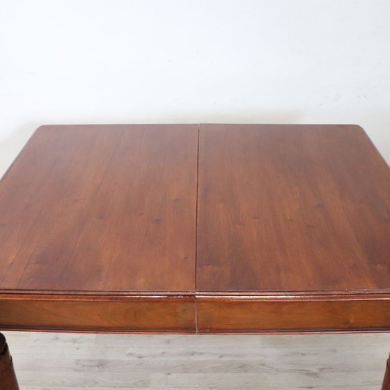 Extendable Dining Table in Walnut and Oak Wood, Italy Early 20th Century (photo 6 of 14)