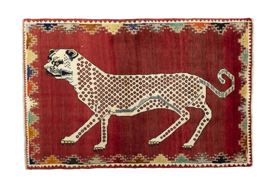 Image 1 of Handgeknüpfter Gabbeh Nomaden Teppich - Tiger - 172 X 113 Cm 