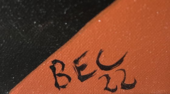 Image 1 of Tête Orange - Acrylique Sur Toile Par Marie Bec