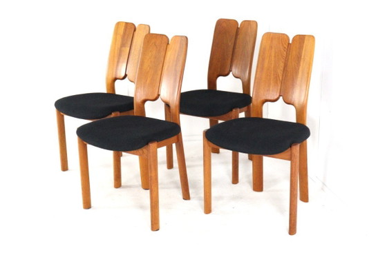 Image 1 of Set di 4 sedie da pranzo danesi, sedie vintage
