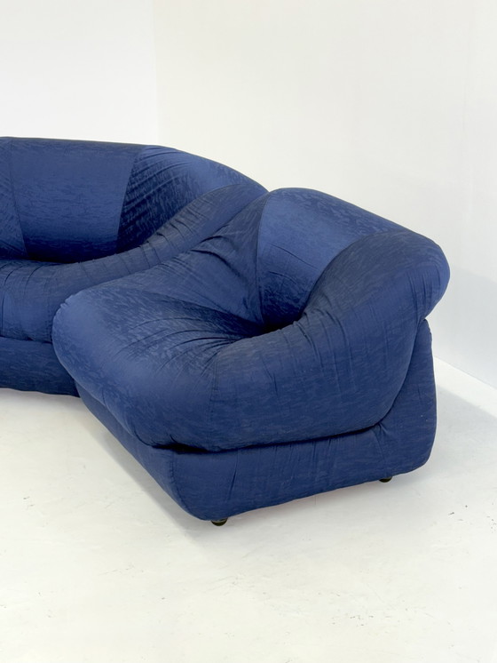 Image 1 of Modular Sofa / Armchairs Space Age Set in Blue by Airborne