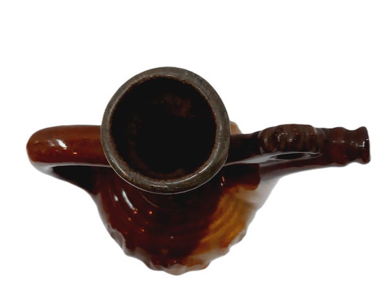 Image 1 of Vintage glazed ceramic pitcher 14 cm