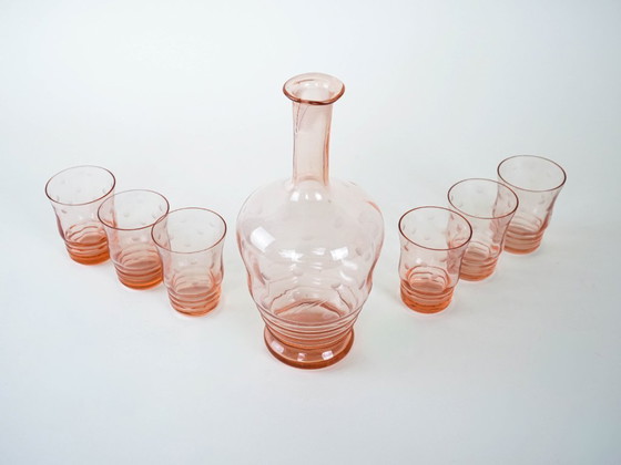 Image 1 of Set di bicchieri e caraffa, design italiano, anni '70, made in Italy