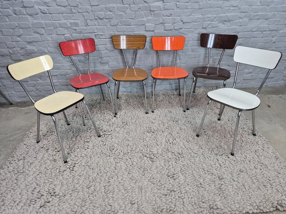 Image 1 of Vrolijke vintage Brabantia keukenstoelen in diverse kleuren, Nederland, jaren 60 — Set van 6