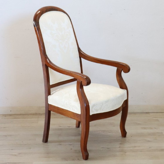 Fauteuil ancien en noyer, Italie 19ème siècle – Wood (photo 11 of 12)