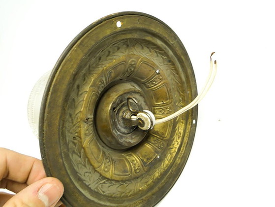 Plafondlamp van messing en glas in art nouveau-stijl uit het begin van de 20e eeuw, Oostenrijk – Plafondlampen (photo 5 of 8)