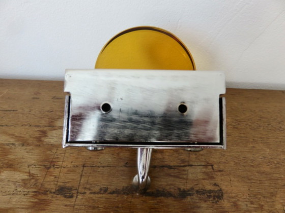 Image 1 of Wandkapstok van oranje Murano-glas en verchroomd messing, 1970