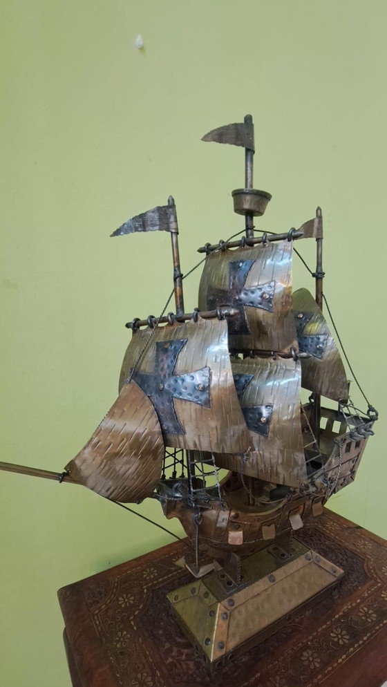 Bateau vintage, Objets déco, Métal, Laiton, Noir (photo 2 sur 9)