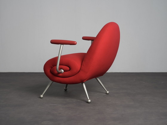 "Chiocciola" Lounge Chair by Roberto Semprini for Arredaesse, Italy, 1994, Adjustable recliner chair, Wood (photo 5 of 10)