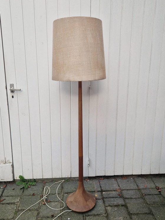 Lisbeth brams teak vloerlamp – Brdr. Krüger, Vloerlampen, Textiel, Hout (photo 3 of 6)