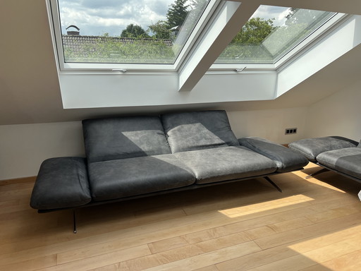 Leather sofa with bench Koinor model Francis