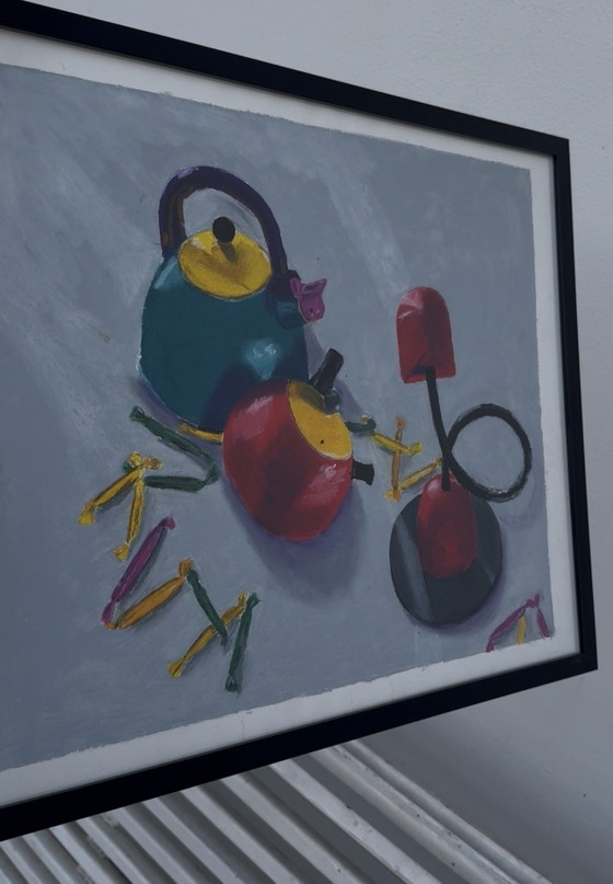 Image 1 of Memphis style pastel still life 