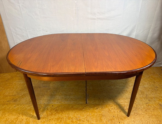Image 1 of Mid-Century Retro Vintage Teak Oval Extending Dining Table by G Plan – Fresco Range 1960s    Designed by Victor Wilkins | Afromo