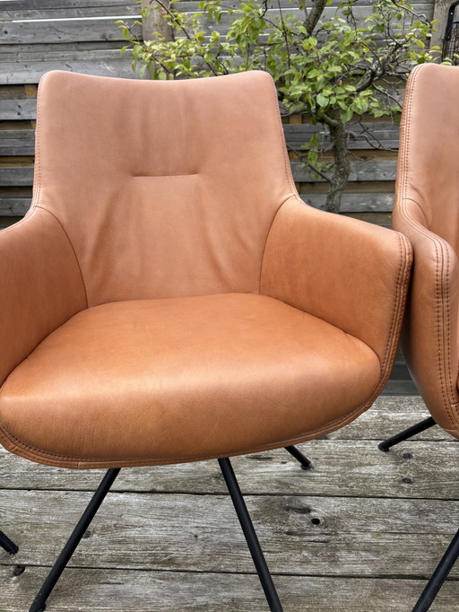 Dining chair cognac leather/turn WK722