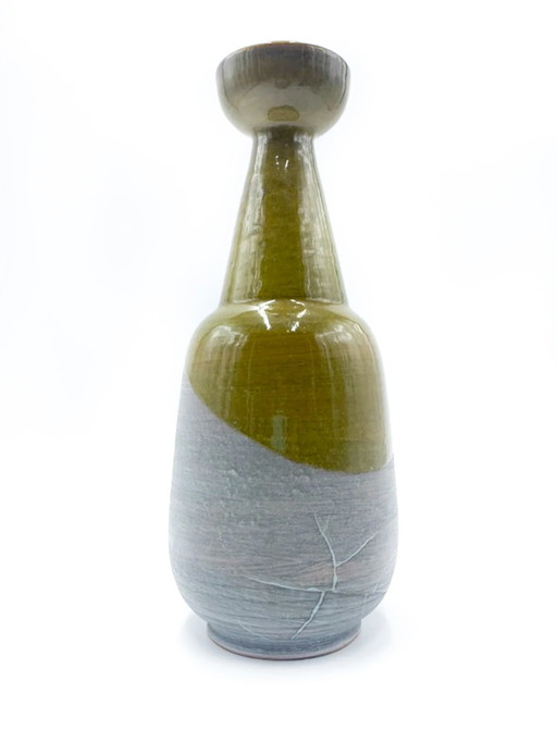 Vase en céramique vert et gris Raymor des années 1960