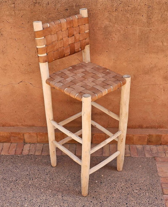 Taburete de bar marroquí – Taburetes de bar, Cuero, Madera, Bohemian (photo 4 of 6)