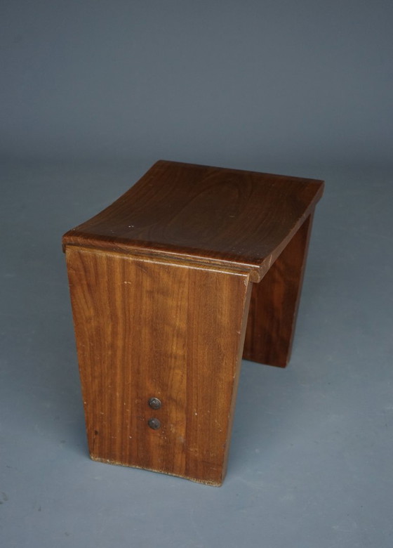 Image 1 of Mid-Century Church Stool in walnut, 1950s