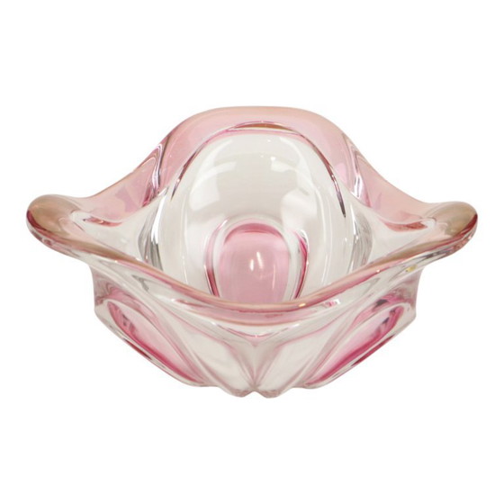 Image 1 of Vintage Murano Schaal Fruitschaal Roze Glas Sixties