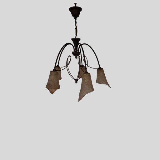 Lampada a sospensione vintage di Massive, lampadario da 5 pinte con 5 paralumi