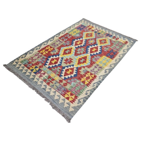 Antieke Maimana Afghaanse kilim – Handgesponnen wol – Dubbelzijdig – 186 x 128 cm – Vloerkleden en tapijten (photo 4 of 5)