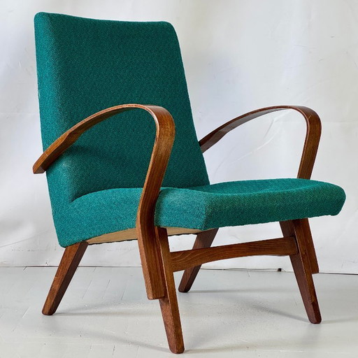 František Jirák Mid-Century Design Sessel - Ältere Version mit dünneren gebogenen Armlehnen