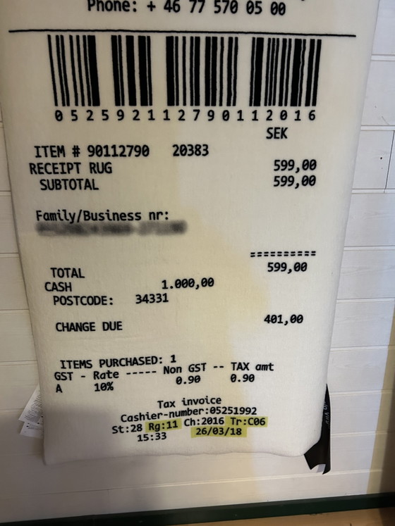 Tappeto IKEA x Virgil Abloh MARKERAD "Receipt". – Tappeti, Textile (photo 8 of 8)