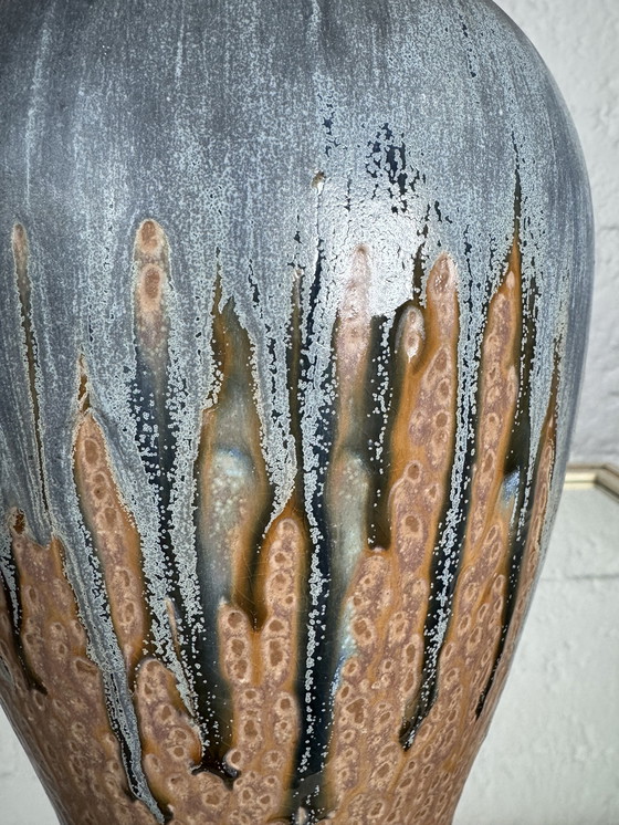 Image 1 of Art Deco flamed stoneware vase