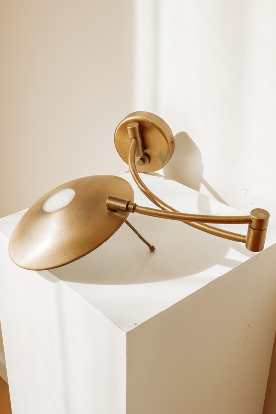 Image 1 of Lampada da parete vintage in ottone con dimmer integrato