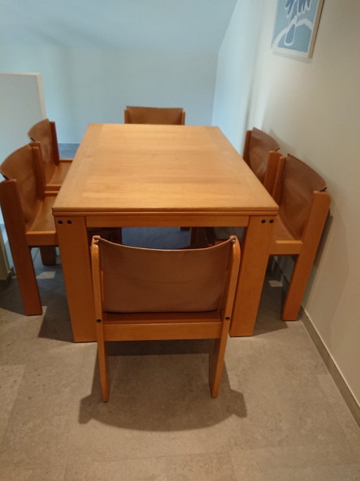 Conjuntos de comedor Ibisco diseño vintage años 70 con mesa y 6 sillas