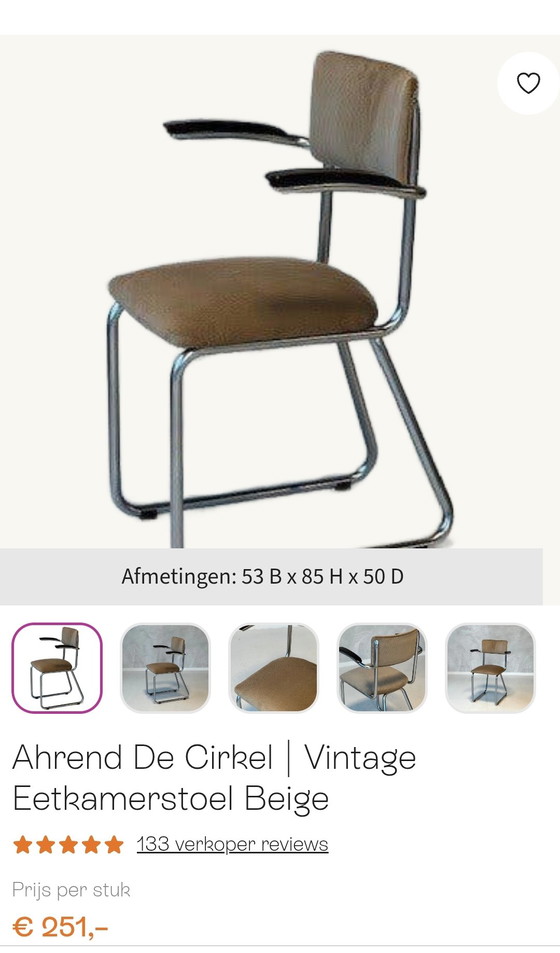 8 sillas con estructura tubular Ahrend De Cirkel estilo Gispen – Sillas de comedor, Metal, Plastic (photo 6 of 6)