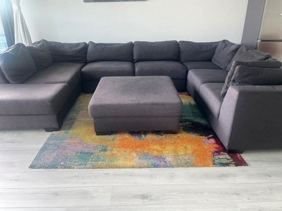 Lovely U-shaped sofa with ottoman, made of wool – Corner sofas (photo 3 of 5)
