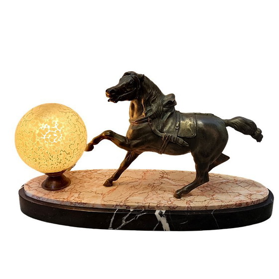 French Art Deco Horse Lamp from the 1930s – Table lamps, Marble (photo 4 of 9)