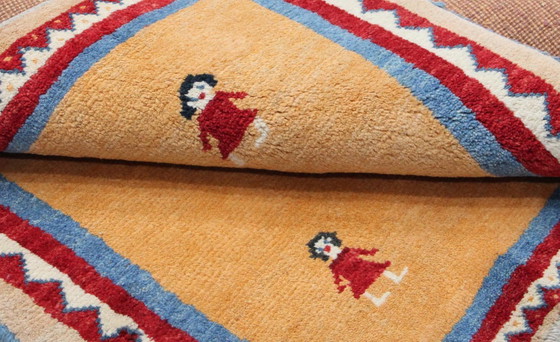 Image 1 of Alfombra persa original Gabbeh Ghashghai alfombra oriental 105 cm x 99 cm natural antiguo