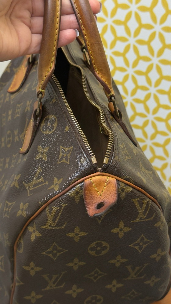 Handtas Speedy Louis Vuitton – Top handle tassen, Leer, Canvas (photo 4 of 15)