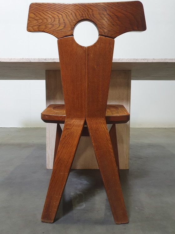 Image 1 of Brutalistische Eichenstühle 1960er Jahre braun