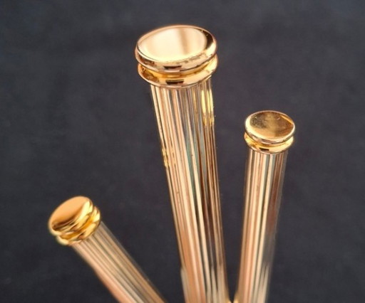 Magnifying glass, ballpoint pen and paper knife, office decor