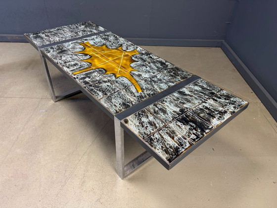 Mesa de centro de cerámica de Jean D'Asti, Francia, década de 1960. – Mesas de centro, Ceramic, Metal (photo 5 of 10)