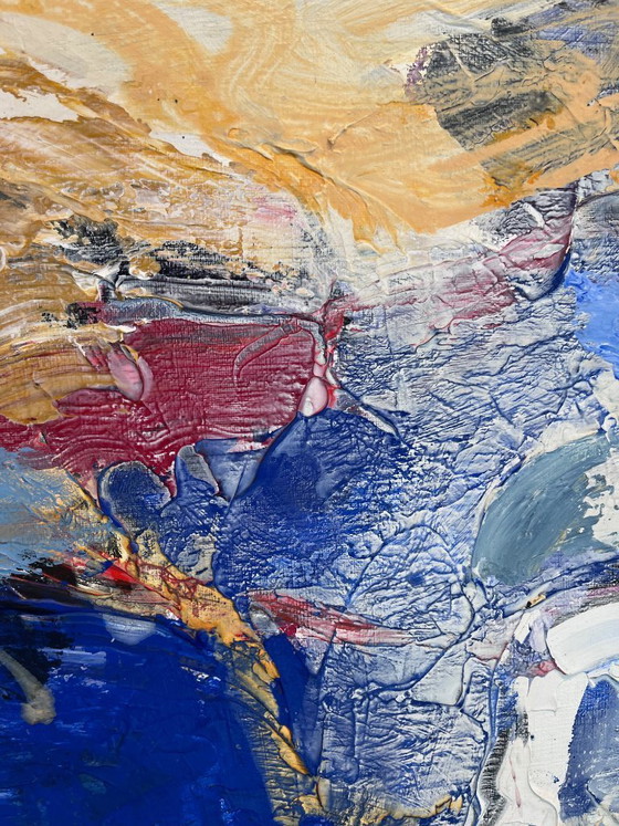 Image 1 of Gran cuadro de Erik Kierkel que representa un toro.